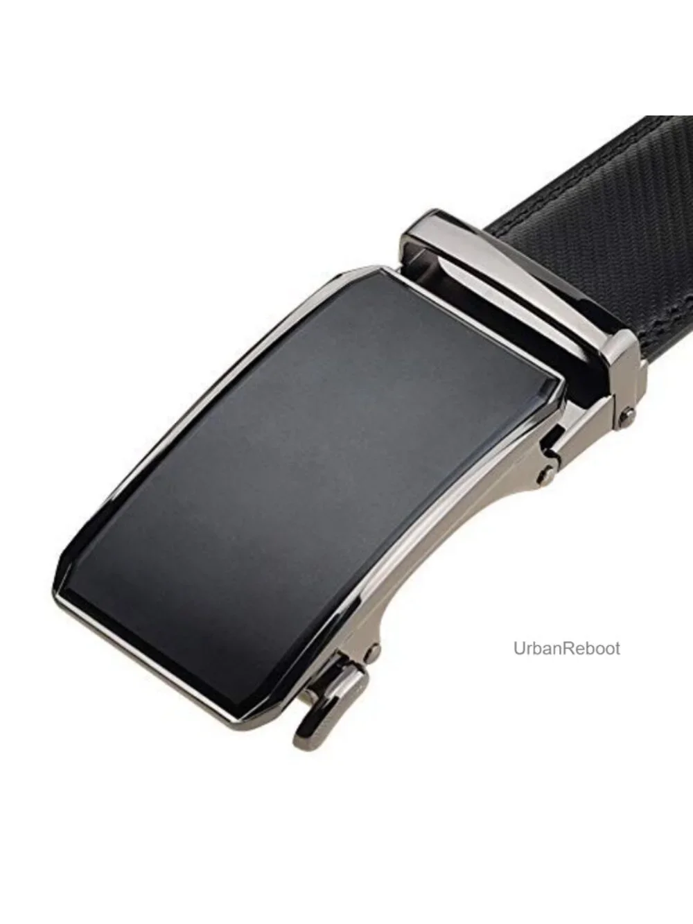 Men's Leather Ratchet Dress Belt Big and Tall with Automatic Buckle, Adjustable